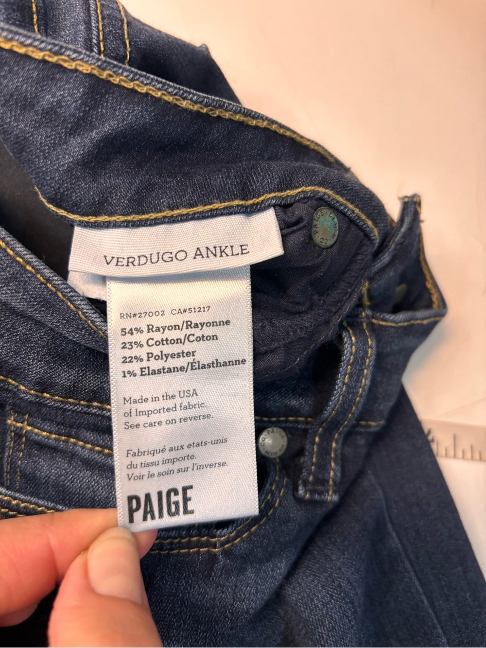 Paige Verdugo Ankle Dark Wash Blue Skinny Jeans Sz 27 - Picture 12 of 15